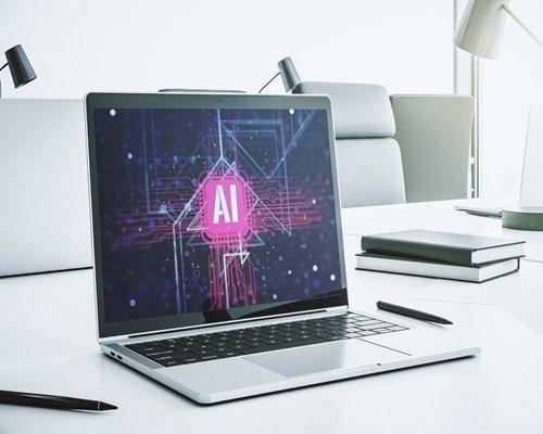 creative artificial intelligence symbol concept modern computer monitor 3d rendering optimized